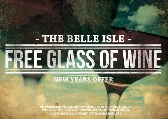 Sign up for a free glass of wine at the Belle Isle